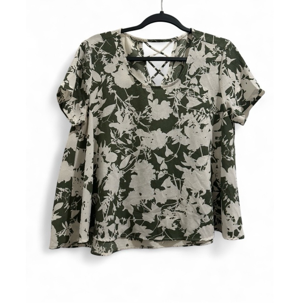 Floral Green and white Women's Top